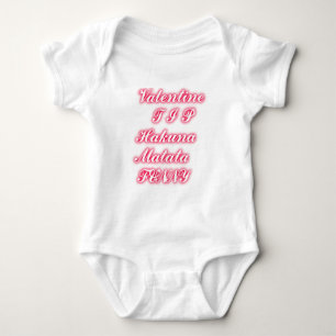Valentine Tip: Hakuna Matata Funny Text Art Print Baby Bodysuit