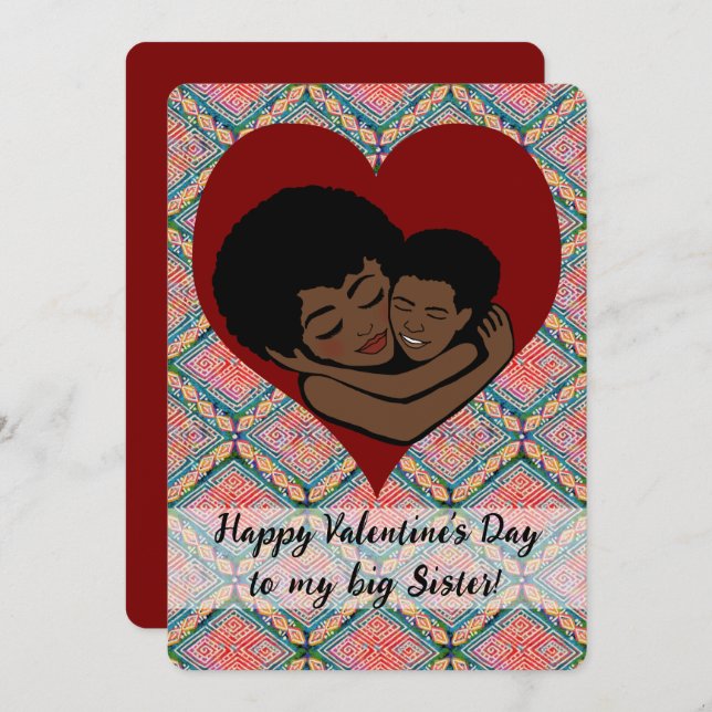 Valentine To Big Sister from Little Brother Ethnic (Front/Back)