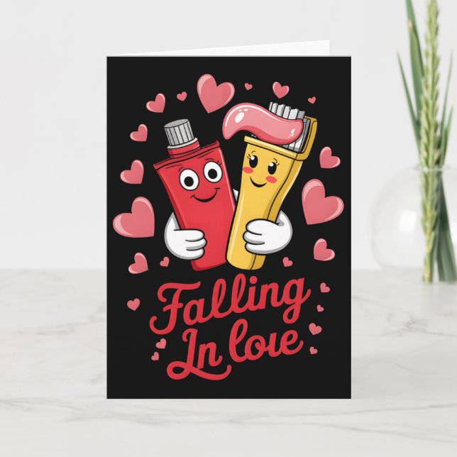 Valentine Toothpaste Love Toothbrushes Falling Inl Card (Front)