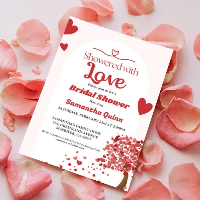Valentine tree of heart Arch Bridal Shower  Invitation (Creator Uploaded)