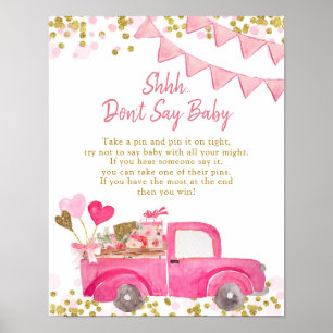 Valentine Truck Sweetheart Don't Say Baby Poster