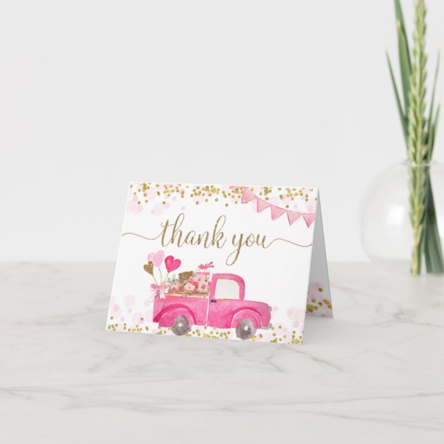Valentine Truck Sweetheart Thank You Card (Front)