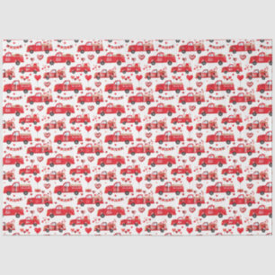 Valentine Trucks on White Tissue Paper