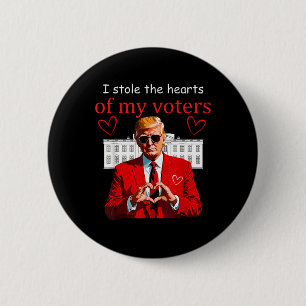 Valentine Trump President Hearts Usa America House 6 Cm Round Badge