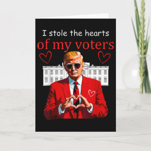 Valentine Trump President Hearts Usa America House Card