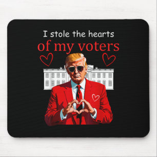 Valentine Trump President Hearts Usa America House Mouse Pad