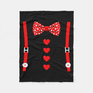 Valentine Tuxedo Heart Outfit Funny Love Fleece Blanket