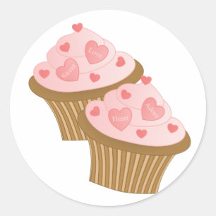 Valentine Two Cakes Classic Round Sticker
