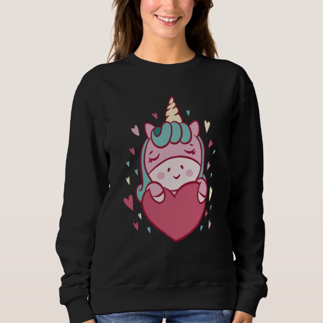 Valentine Unicorn  Valentine´s Day Sweatshirt (Front)