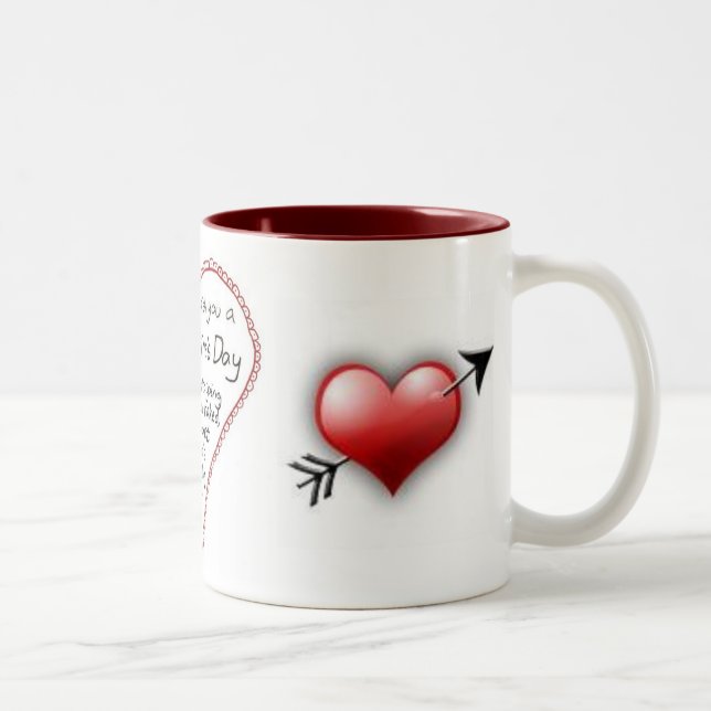 valentine, valentines-day, hart Two-Tone coffee mug (Right)