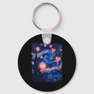 Valentine Van Gogh Starry Night Heart Matching Cou Key Ring