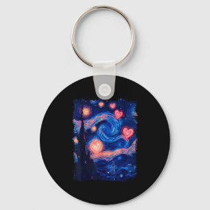 Valentine Van Gogh Starry Night Heart Matching Cou Key Ring