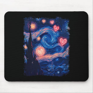 Valentine Van Gogh Starry Night Heart Matching Cou Mouse Pad