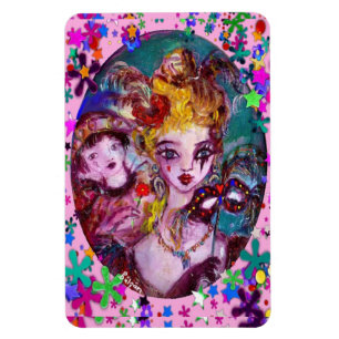 VALENTINE VENETIAN MASQUERADE CONFETTI MAGNET