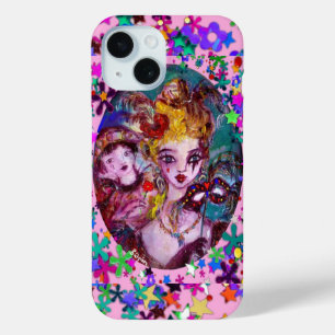VALENTINE VENETIAN MASQUERADE MASKS AND CONFETTI iPhone 15 CASE