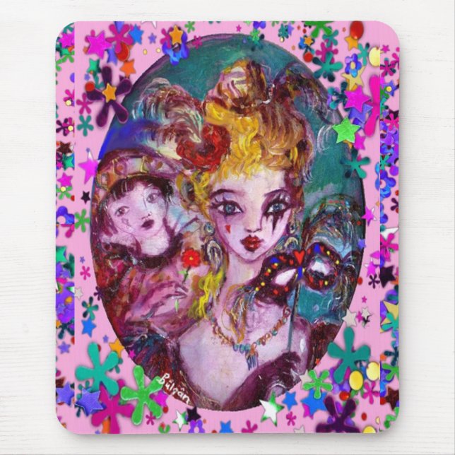 VALENTINE VENETIAN MASQUERADE MASKS MOUSE PAD (Front)