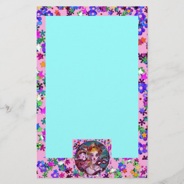 VALENTINE VENETIAN MASQUERADE MASKS STATIONERY (Front)