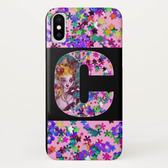 VALENTINE VENETIAN MASQUERADE MONOGRAM C LETTER Case-Mate iPhone CASE (Back)