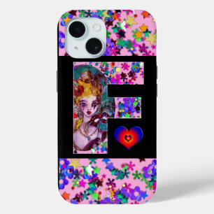 VALENTINE VENETIAN MASQUERADE MONOGRAM F LETTER iPhone 15 CASE