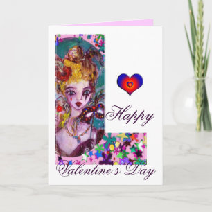 VALENTINE VENETIAN MASQUERADE MONOGRAM L LETTER HOLIDAY CARD