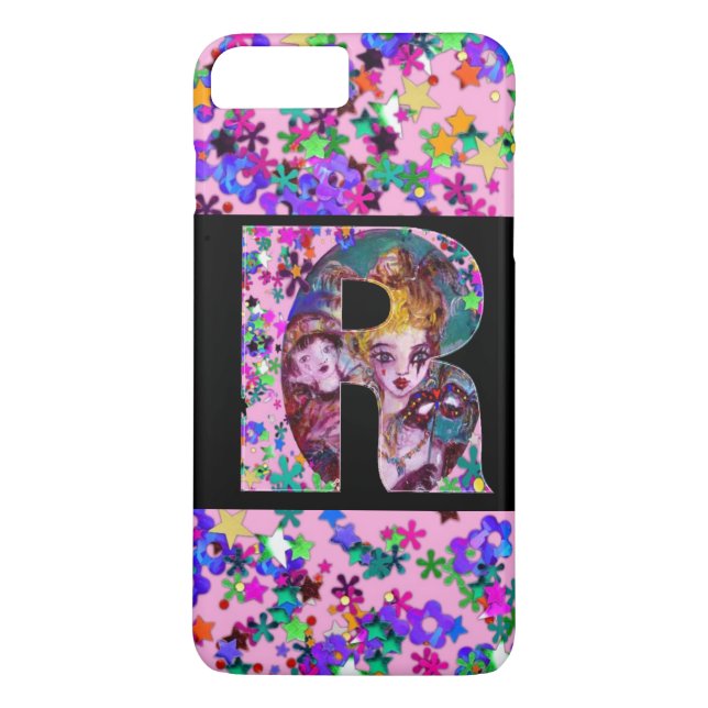 VALENTINE VENETIAN MASQUERADE MONOGRAM R LETTER Case-Mate iPhone CASE (Back)