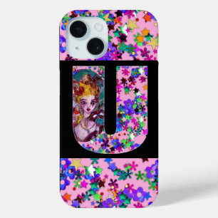 VALENTINE VENETIAN MASQUERADE MONOGRAM U LETTER iPhone 15 CASE