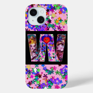 VALENTINE VENETIAN MASQUERADE MONOGRAM W LETTER iPhone 15 CASE