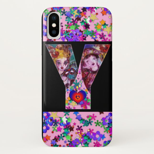 VALENTINE VENETIAN MASQUERADE MONOGRAM Y LETTER Case-Mate iPhone CASE (Back)
