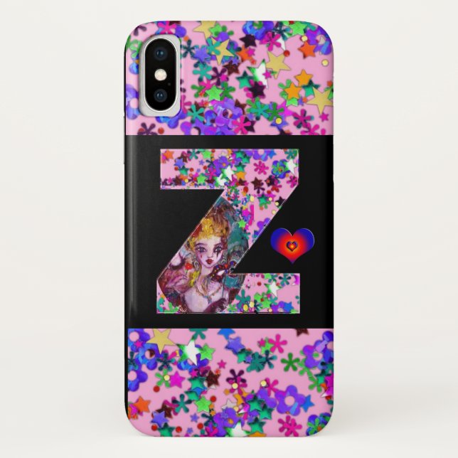 VALENTINE VENETIAN MASQUERADE MONOGRAM Z LETTER Case-Mate iPhone CASE (Back)