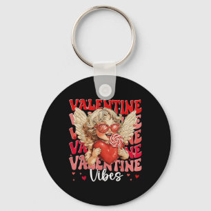 Valentine Vibes Cute Cupid Lollipop Heart Lover Pe Key Ring