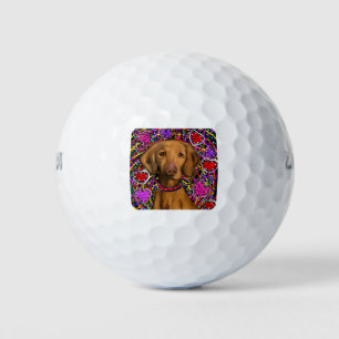 Valentine Vizsla Golf Balls