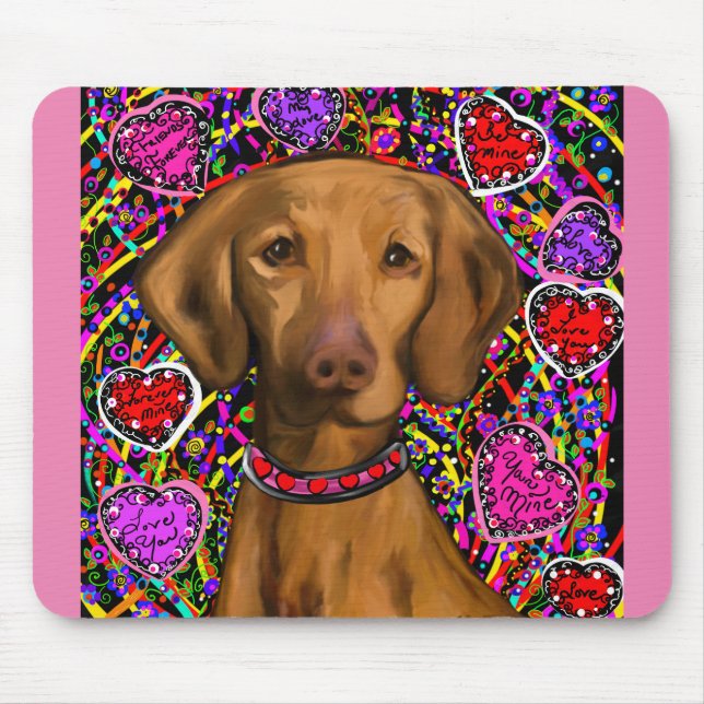 Valentine Vizsla Mouse Pad (Front)