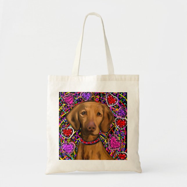 Valentine Vizsla Tote Bag (Front)