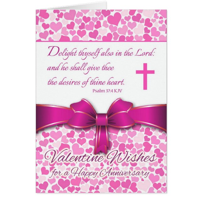 Valentine Wedding Anniversary, Psalm 37:4 Verse (Front)