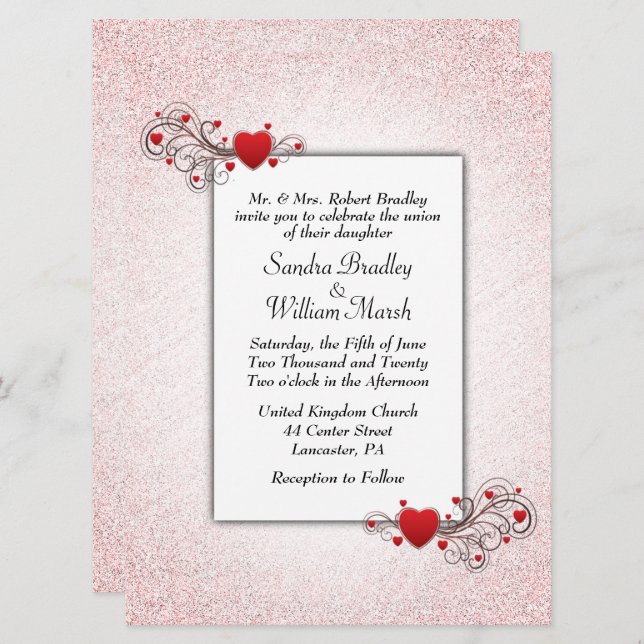 Valentine Wedding Invitation (Front/Back)