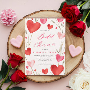 Valentine Whimsical Hearts Garden  Bridal Shower Invitation