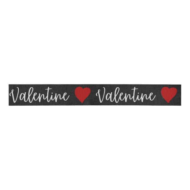 Valentine White Glitter Grosgrain Ribbon (Front)
