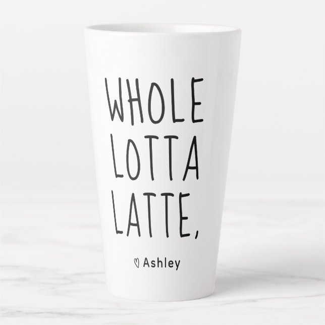 Valentine Whole Lotta Latte Black Script Mug (Front)