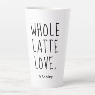 Valentine Whole Lotta Love Black Script Latte Mug