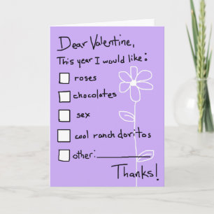 Valentine Wish List Holiday Card