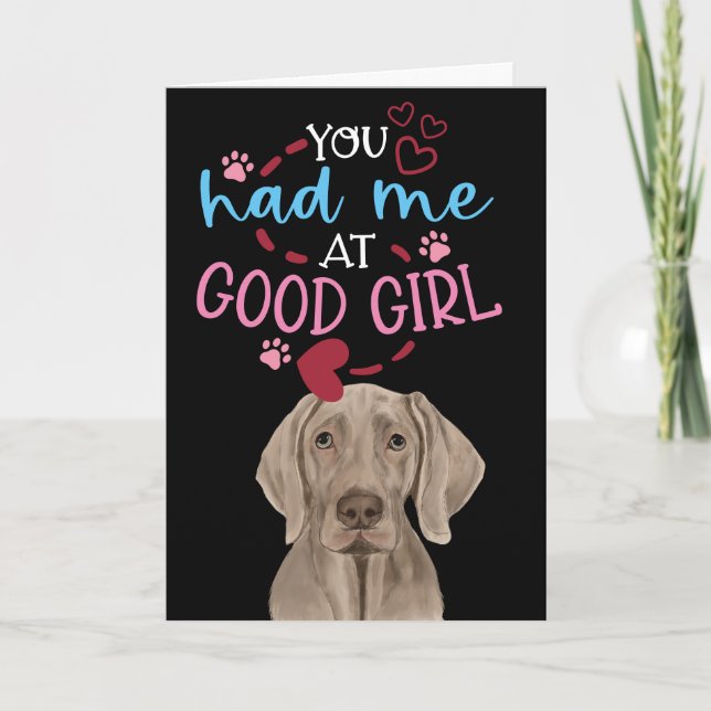 Valentine Wishes from your Weimaraner Holiday Card (Front)