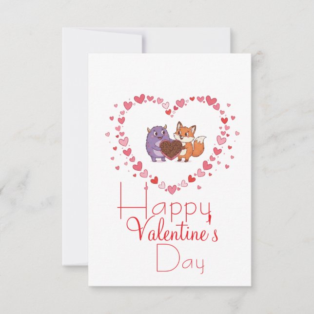 Valentine with friend  card (Front)