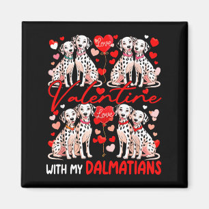Valentine With My Dalmatians Couple Dogs Costume O Magnet