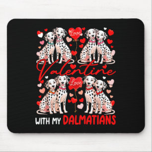 Valentine With My Dalmatians Couple Dogs Costume O Mouse Pad