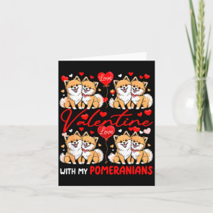 Valentine With My Pomeranians Couple Dogs Costume Card