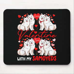 Valentine With My Samoyed Couple Dogs Costume Owne Mouse Pad