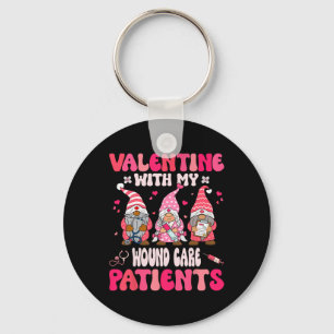 Valentine With My Wound Care Valentines Day Gnome Key Ring