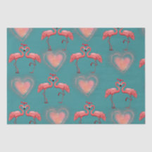 Valentine Wrapping Paper - Flamingo- Retro
