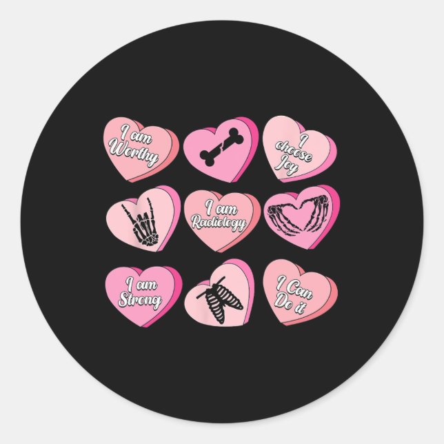 Valentine X-ray Technician Radiologic Technologist Classic Round Sticker (Front)