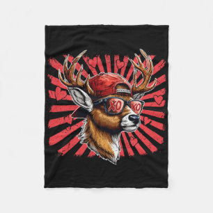 Valentine Xoxo Funny Deer Hunting Buck Men Women K Fleece Blanket